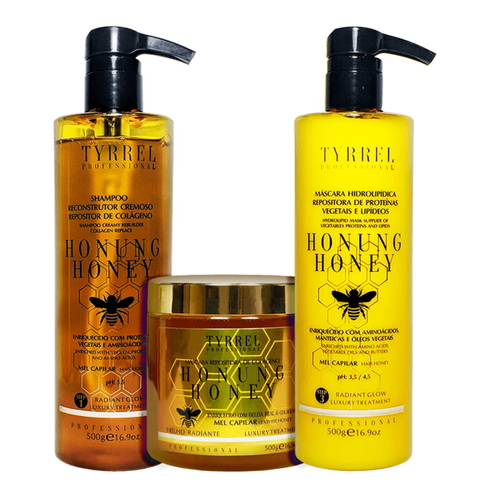 TYRREL, Набор для коллагеновой реконструкции волос Honung Honey, 500/500/500 мл