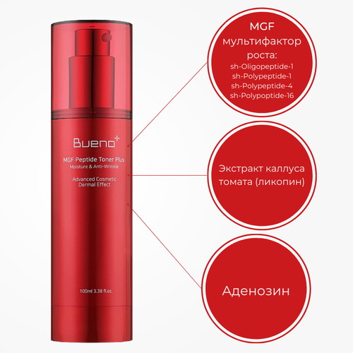 Bueno Пептидный тонер против морщин MGF Peptide Toner Plus 100мл — изображение 4