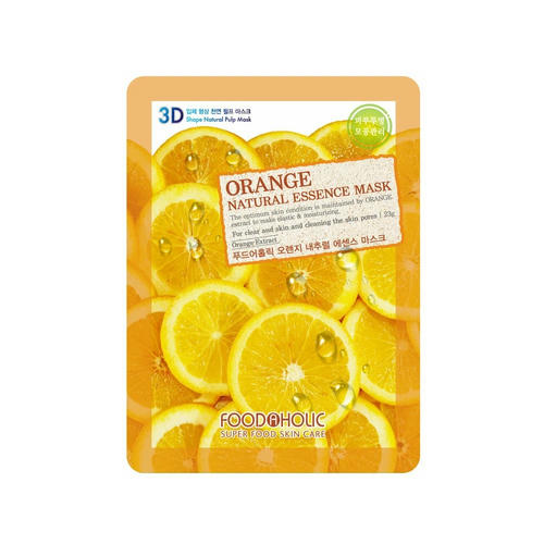 FOODAHOLIC, 3D маска для лица с экстрактом апельсина Natural Essence Mask #Orange, 23 гр