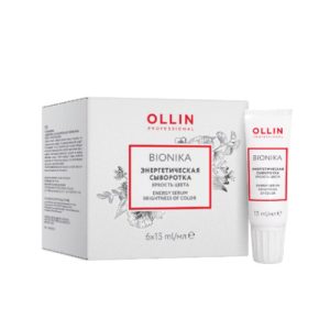OLLIN, Энергетическая сыворотка для окрашенных волос «Яркость цвета» Ollin BioNika, 6х15 мл