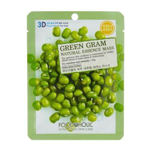 FOODAHOLIC, 3D маска для лица с экстрактом бобов мунг Natural Essence Mask #Green Gram, 23 гр