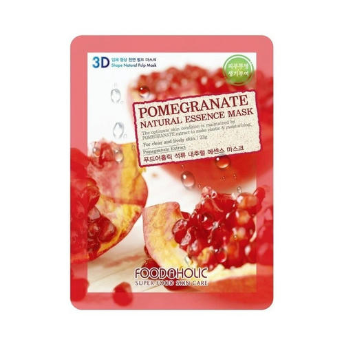 FOODAHOLIC, 3D маска для лица с экстрактом граната Natural Essence Mask #Pomegranate, 23 гр