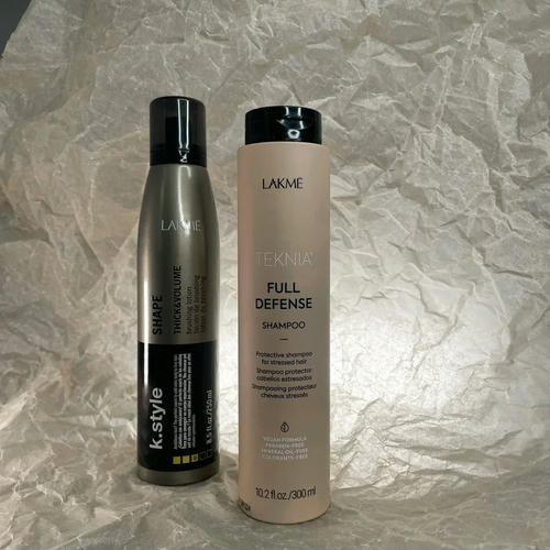 LAKME, Набор LAKME Full Defense Шампунь для комплексной защиты волос, 300 мл + LAKME K.Style Thick&Volume Shape Лосьон для укладки волос, придающий объём, 250 мл