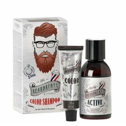 BEARDBURYS, Камуфлирующий шампунь каштановый Color Shampoo 3N Cast Oscuro, 75 мл