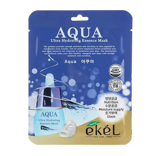 EKEL, Тканевая маска для лица ультраувлажняющая Aqua Ultra Hydrating Essence Mask, 1 шт