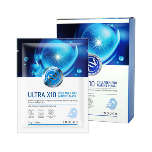 ENOUGH, Тканевая маска с коллагеном Premium Ultra X10 collagen Pro Marine mask, 1 шт