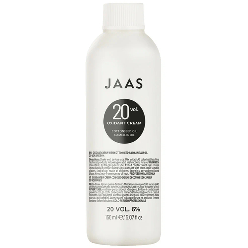 JAAS, Крем окисляющий с маслом семян хлопка и камелии 6% Oxidant Cream 20 Vol, 150 мл