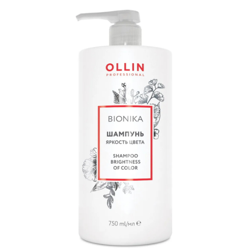 OLLIN, Шампунь для окрашенных волос «Яркость цвета» Ollin BioNika, 750 мл