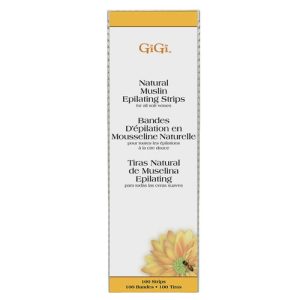 GIGI, Натуральные миткалевые полоски для эпиляции (большие) Natural Muslin Strips Large, 100шт
