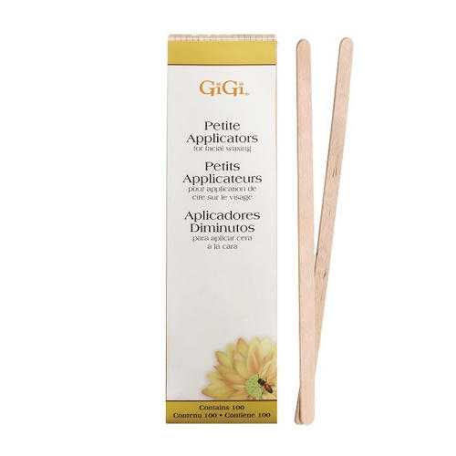 GIGI, Деревянный закругленный шпатель (мини) для нанесения воска Spatula Petite, 100 шт./уп