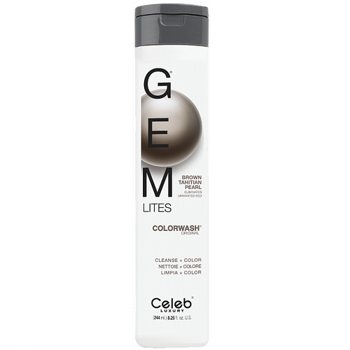 CELEB LUXURY, Шампунь для яркости цвета Gem Lites Colorwash коричневый жемчуг, 244 мл