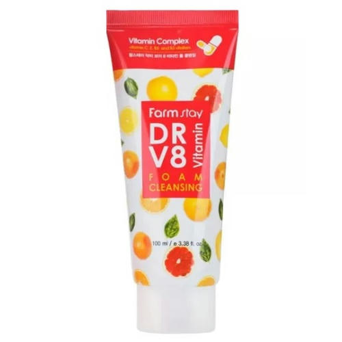 FARMSTAY, Пенка для умывания с витаминным комплексом DR V8 Vitamin Foam Cleansing, 100 мл — изображение 2