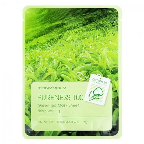 TONYMOLY, Очищающая тканевая маска для лица с экстрактом зелёного чая Pureness 100, 21 мл