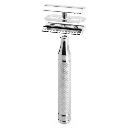 Т-образная бритва MUEHLE TRADITIONAL, c удлиненной ручкой, хром, closed comb — изображение 4