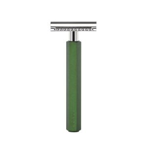 Т-образная бритва MUEHLE HEXAGON, анодированный алюминий, зеленая, closed comb