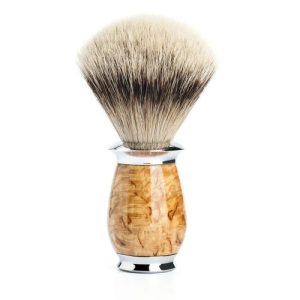 Помазок MUEHLE PURIST, барсучий ворс высшей категории Silvertip, каповая береза