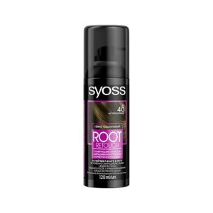 Тонирующий спрей Syoss Root Retoucher для закрашивания корней волос и седины, Темно-каштановый 120мл