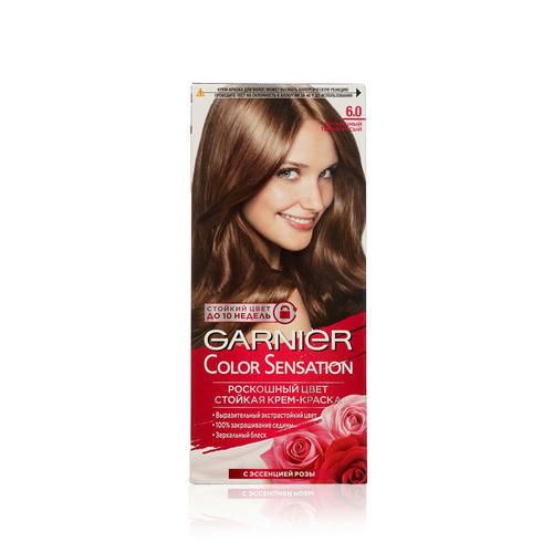 Крем - краска Garnier Color Sensation стойкая для волос 6.0 Роскошный темно-русый — изображение 2