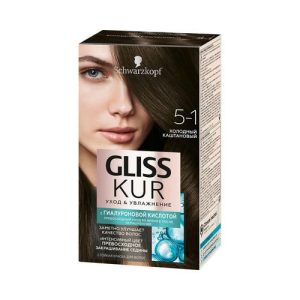 Стойкая краска для волос Gliss Kur Уход & увлажнение с гиалуроновой кислотой 5-1 Холодный каштановый
