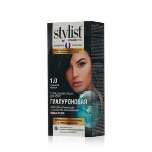 Стойкая крем - краска для волос Stylist Color Pro 1.0, Глубокий черный, 120мл