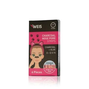 Маска - полоски для носа WEIS с угольной пудрой 6шт