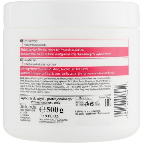 Bielenda Professional Watermelon Body Butter Massage - Массажное масло для тела, 500 мл. — изображение 2
