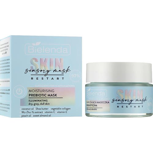 Bielenda Skin Restart Sensory Moisturizing Prebiotic Mask - Увлажняющая пребиотическая маска для лица, придающая сияние, 50 мл. — изображение 2