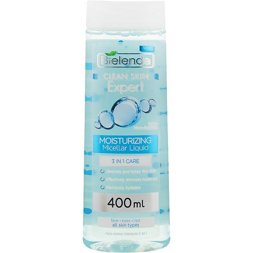 Bielenda Expert Micellar - Увлажняющая мицеллярная жидкость 3в1 для умывания и снятия макияжа, 400 мл.