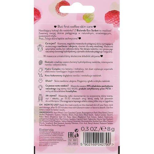 Bielenda Eco Sorbet Moisturizing & Soothing Face Mask - Маска для лица с экстрактом малины, 8 г. — изображение 2