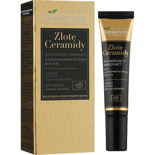 Bielenda Golden Ceramides Eye Cream - Разглаживающий и увлажняющий крем для век против морщин, 15 мл. — изображение 2