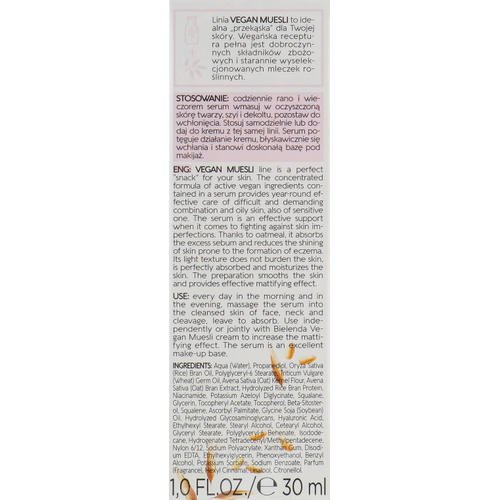 Bielenda Vegan Muesli Serum - Сыворотка матирующая для лица, 30 мл. — изображение 2