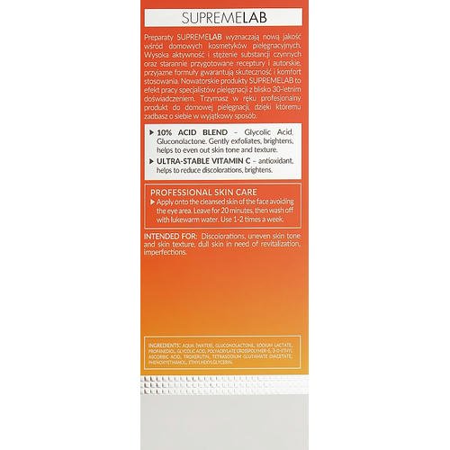 Bielenda Professional SupremeLab Energy Boost Serum Exfoliating Mask - Отшелушивающая маска с кислотами и витамином C, 50 г. — изображение 3