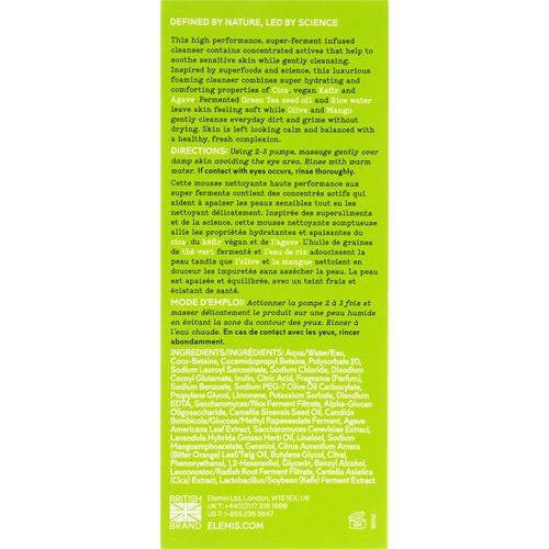 Elemis Superfood CICA Calm Cleansing Foam - Пенка-очиститель лица с экстрактом центеллы азиатской, 180 мл. — изображение 3