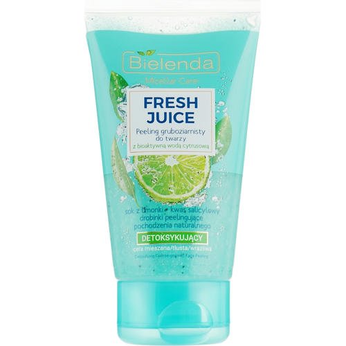 Bielenda Fresh Juice Peel - Детоксифицирующий грубый пилинг для лица "Лимон", 150 г.