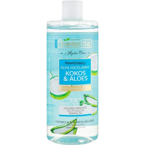 Bielenda Hydra Care Coconut and Aloe Vera Micellar Liquid - Мицеллярная жидкость "Кокос и алоэ" 3 в 1, 500 мл.