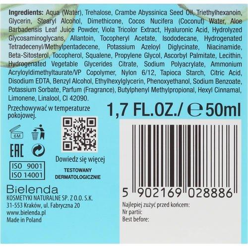 Bielenda Hydra Care Moisturizing Face Cream Coconut and Aloe Vera - Увлажняющий крем "Кокос и алоэ" для комбинированной и жирной кожи, 50 мл. — изображение 3