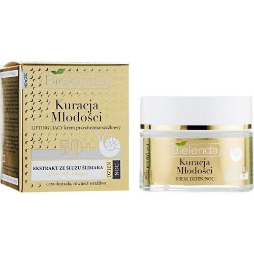 Bielenda Kuracja Mlodosci Cream 50+ - Лифтинг-крем для лица от морщин с муцином улитки, 50 мл.