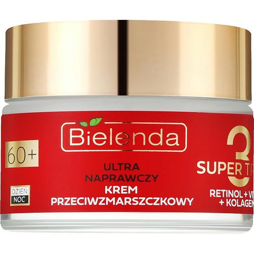 Bielenda Super Trio Retinol + Vit C + Kolagen - Восстанавливающий крем для лица против морщин 60+, 50 мл.