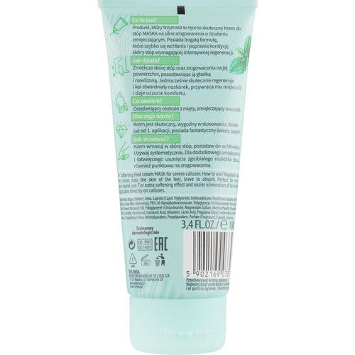 Bielenda Minty Fresh Foot Care Softening Foot Cream Mask - Смягчающая крем-маска для ног, 100 мл. — изображение 2
