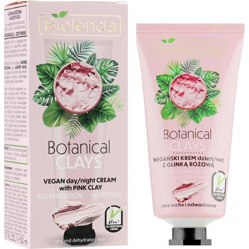 Bielenda Botanical Clays Vegan Day Night Cream Pink Clay - Крем для лица с розовой глиной, 50 мл.