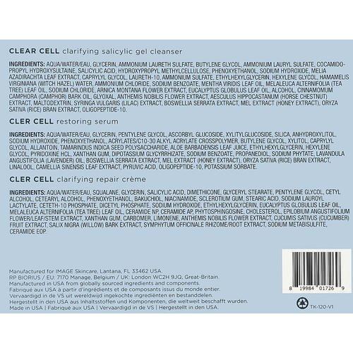 Image Skincare Clear Cell Clear Skin Solutions (cleanser/50ml + f/cr/28g + ser/14g| + bag) - Набор — изображение 3