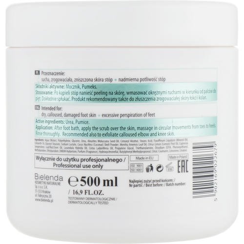 Bielenda Professional Podo Expert Program Smoothing Foot Scrub With Urea and Pumice - Скраб для ног, 500 мл. — изображение 2