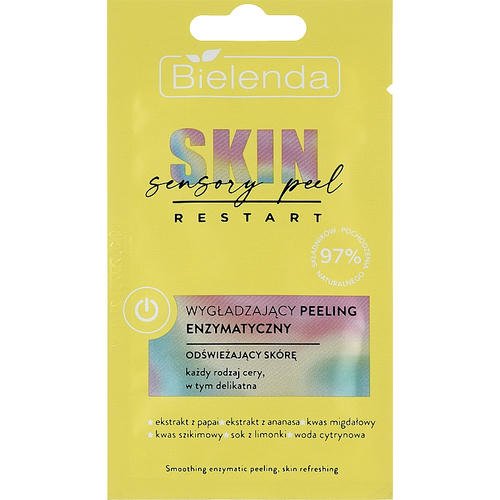 Bielenda Skin Restart Sensory Smoothing Enzyme Peeling - Разглаживающий энзимный пилинг для лица, освежающий кожу, 8 г.