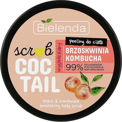 Bielenda Scrub Coctail - Разглаживающий сахарный скраб для тела "Персик и чайный гриб", 350 г.
