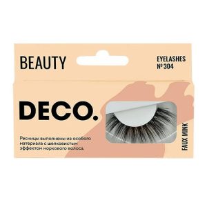 Накладные ресницы `DECO.` FAUX MINK с эффектом норки №304