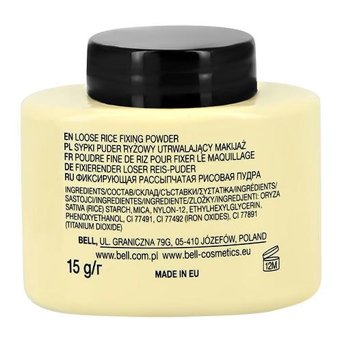 Пудра рассыпчатая для лица `BELL` RICE ULTRA LOOSE POWDER тон 01 рисовая, фиксирующая — изображение 2