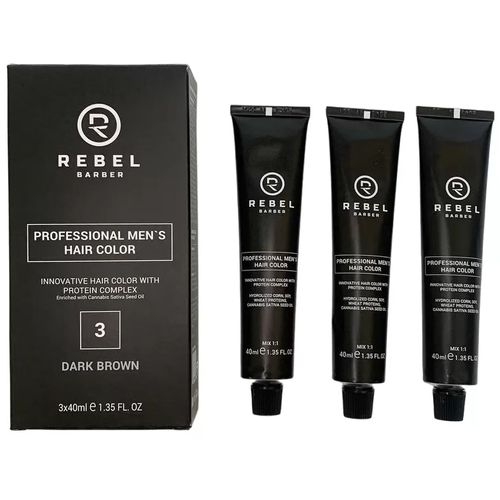 Rebel Barber Hair Color Dark Brown 3 - Краска для волос 3шт по 40гр — изображение 2