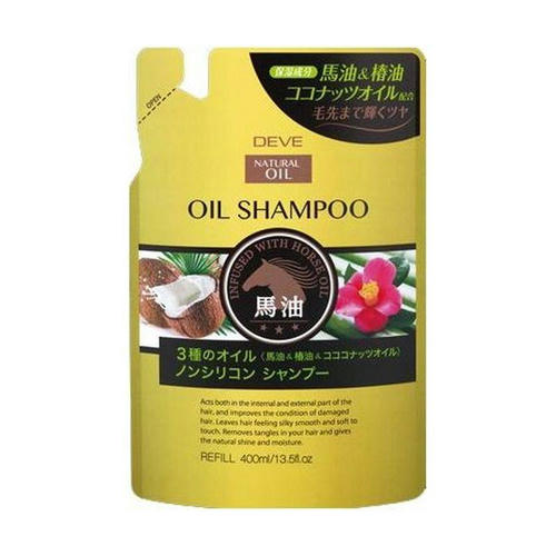 Кумано Косметикс Шампунь для сухих волос 3 маслами Deve Natural Oil, запасной блок 400мл (Kumano Cosmetics, Шампуни для волос)