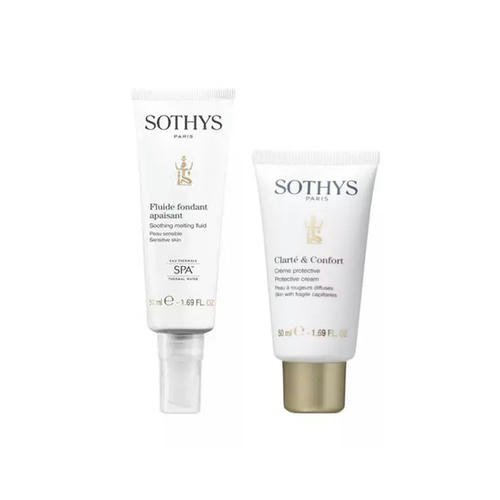 Сотис Набор "Для чувствительной кожи": флюид, 50 мл + крем, 50 мл (Sothys, Sensitive Skin Line With Spa Thermal Water)