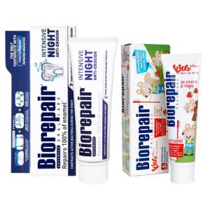 Биорепейр Набор зубных паст для всей семьи, 75 мл + 50 мл (Biorepair, Ежедневная забота)